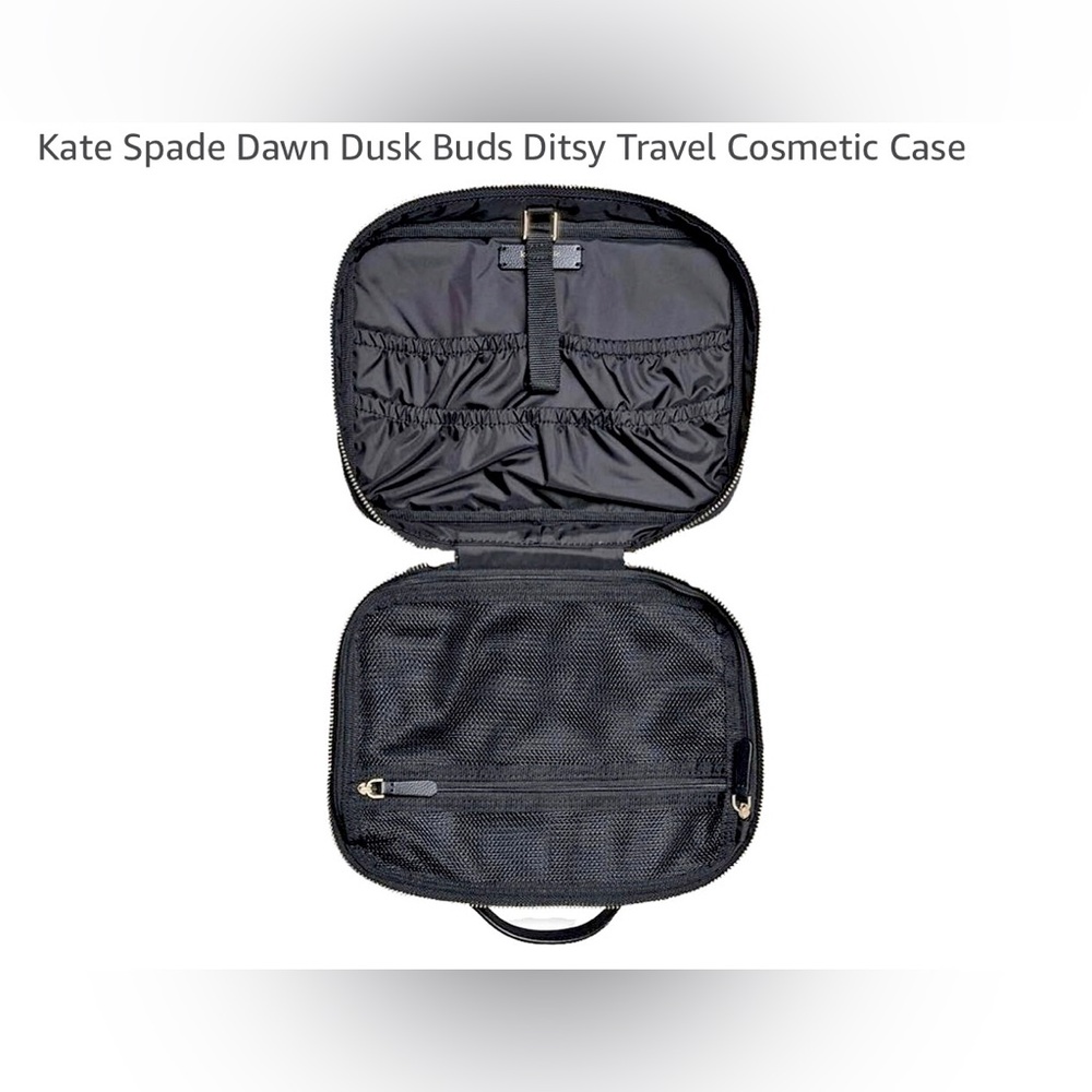 🌹🍃New KATE SPADE ♠️ NEW YORK Dawn Dusk Buds Ditsy Trifold Travel Cosmetic Case🍃🌹 - Picture 10 of 12